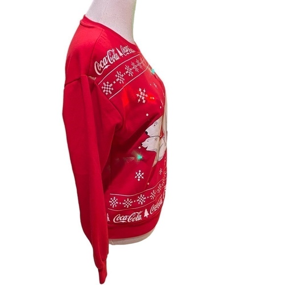 Coca-Cola Polar Bear Crew Neck Light Up Festive Sweatshirt Size XS. 2022 - Picture 8 of 16